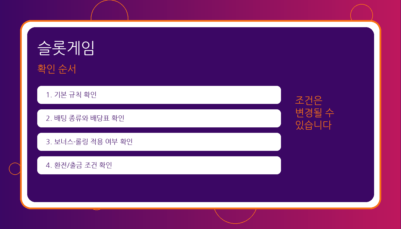 슬롯게임 확인 순서 이미지